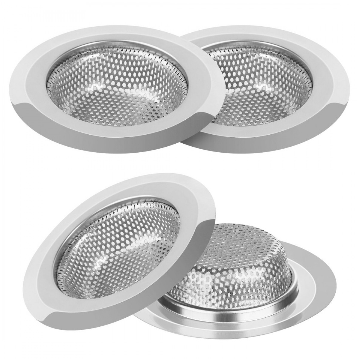 Ohtomber 4 Pack Sink Strainer - Stainless Steel Kitchen Sink Strainers for Kitchen Sink with Large W
