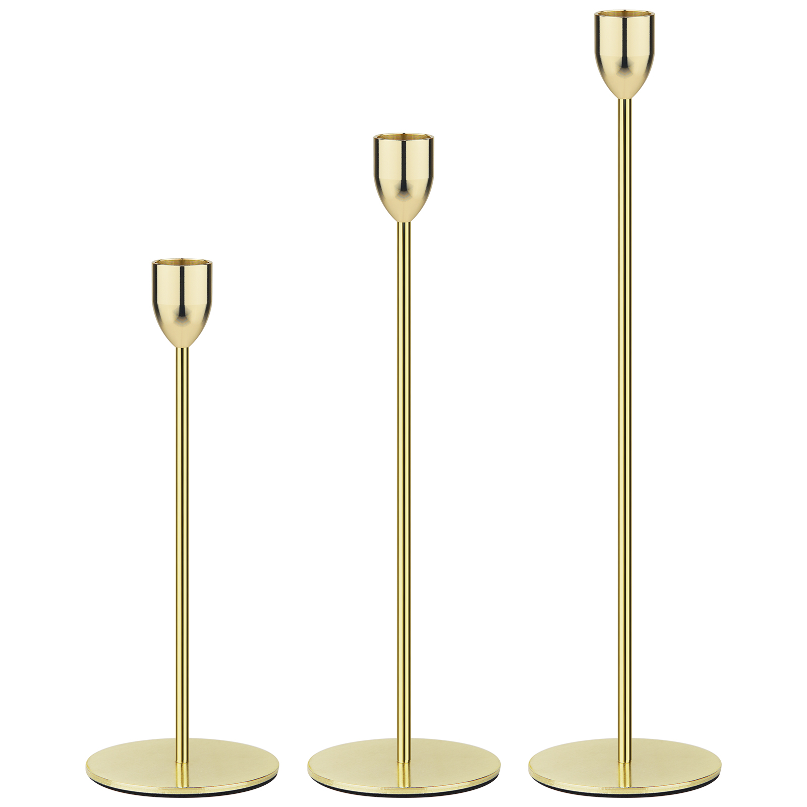 Ohtomber Matal Gold Candle Holder - 3PCS Candlestick Holders, Candle Sticks Holder Decor for Pillar 