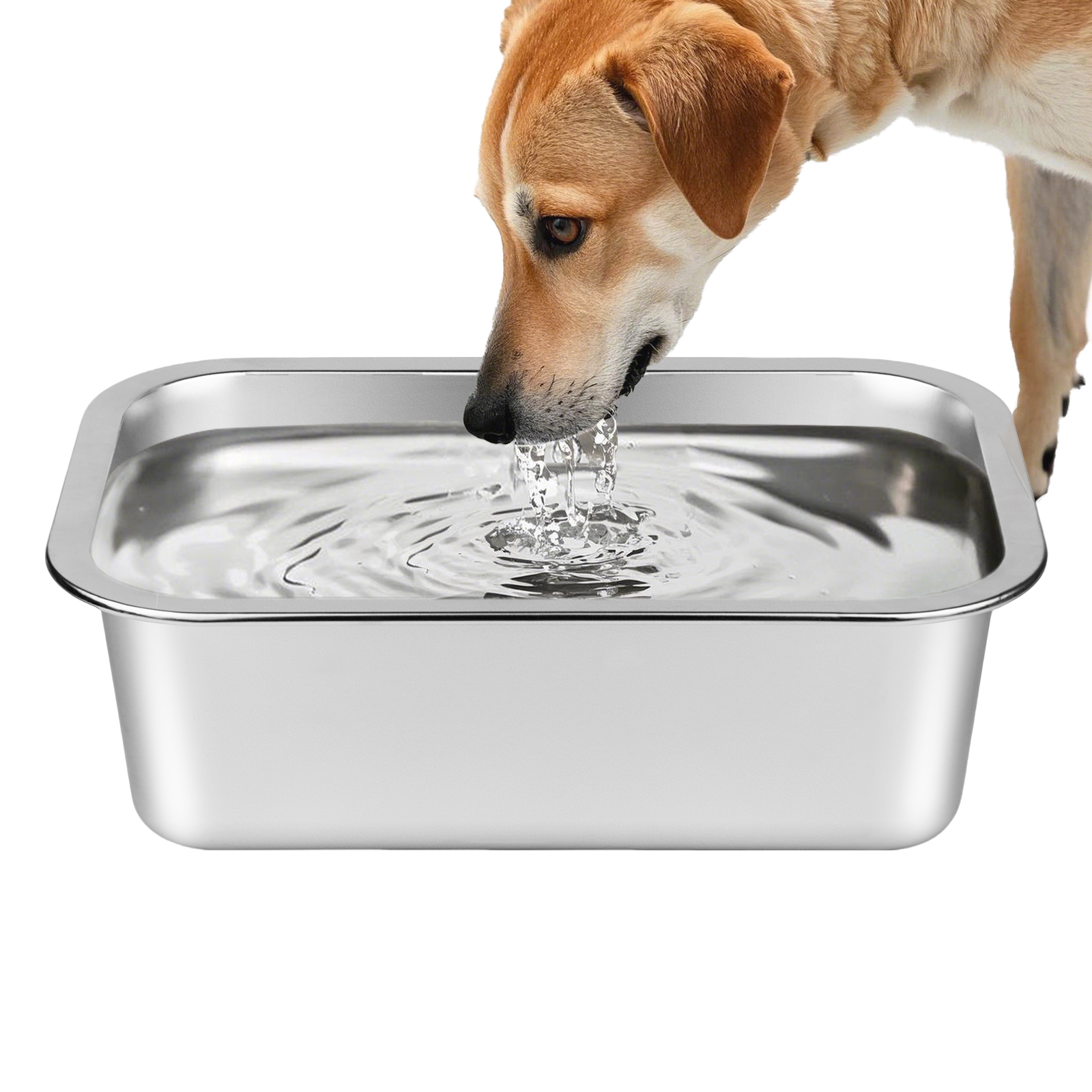 Ohtomber Stainless Steel Dog Bowl - 1.25 Gallons Metal Large Pet Dog Water & Food Bowl, Outdoor 