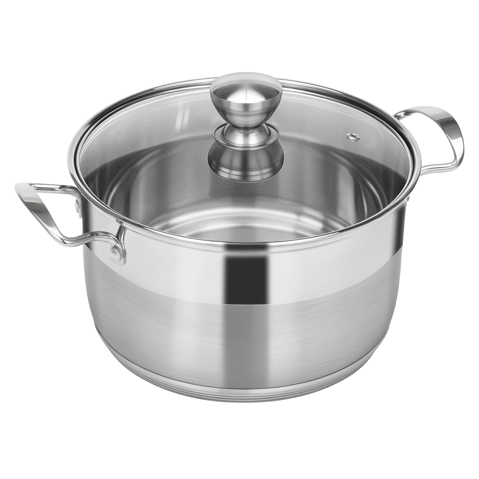 Ohtomber Stainless Steel Stock Pot - 12 Quart Large Cooking Induction Pot with Lid for Pasta, Soup, 
