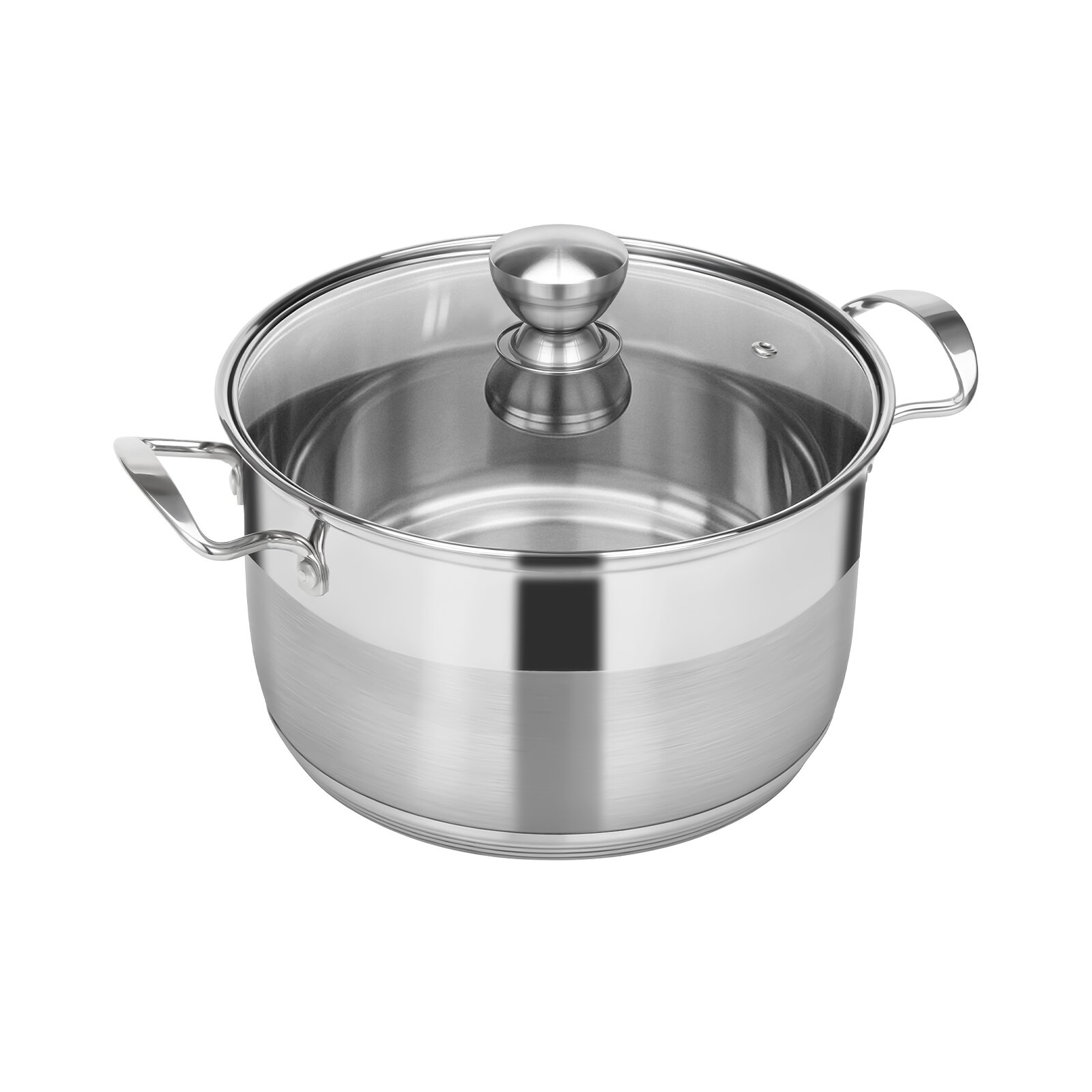 Ohtomber 8 Quart Stock Pot - Stainless Steel Large Cooking Induction Pot with Lid for Pasta, Soup, S